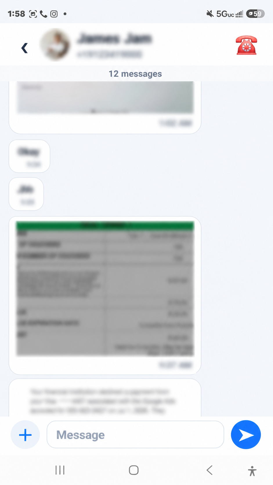 Hosted SIP Android message conversation list